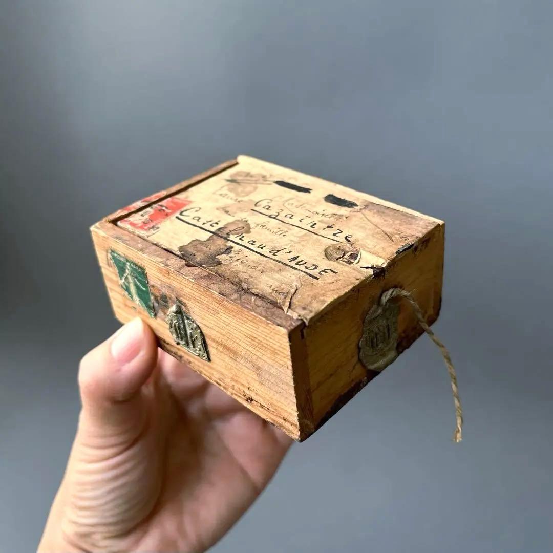 France 小包木箱 蝋印 antique brocante 一点物 アンティーク 木箱