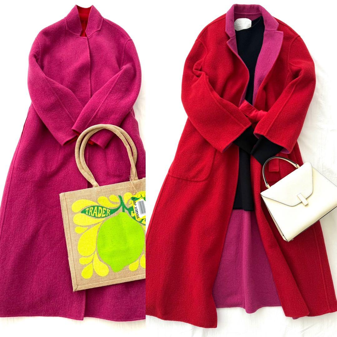 未使用 定価28万 マイラン カシミヤ100% リバーシブルコート 超軽量