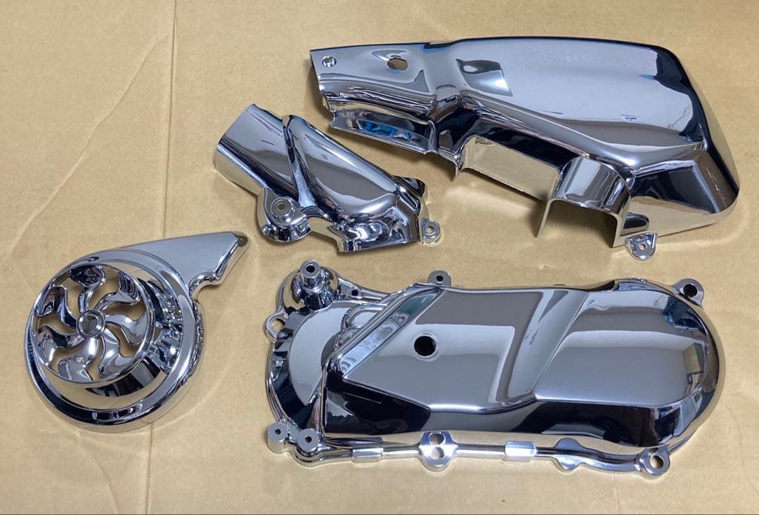 ライブDioメッキカバーセット後期型用 LiveDio ZX メッキ クランクケースカバー ライブディオ 後期型AF34