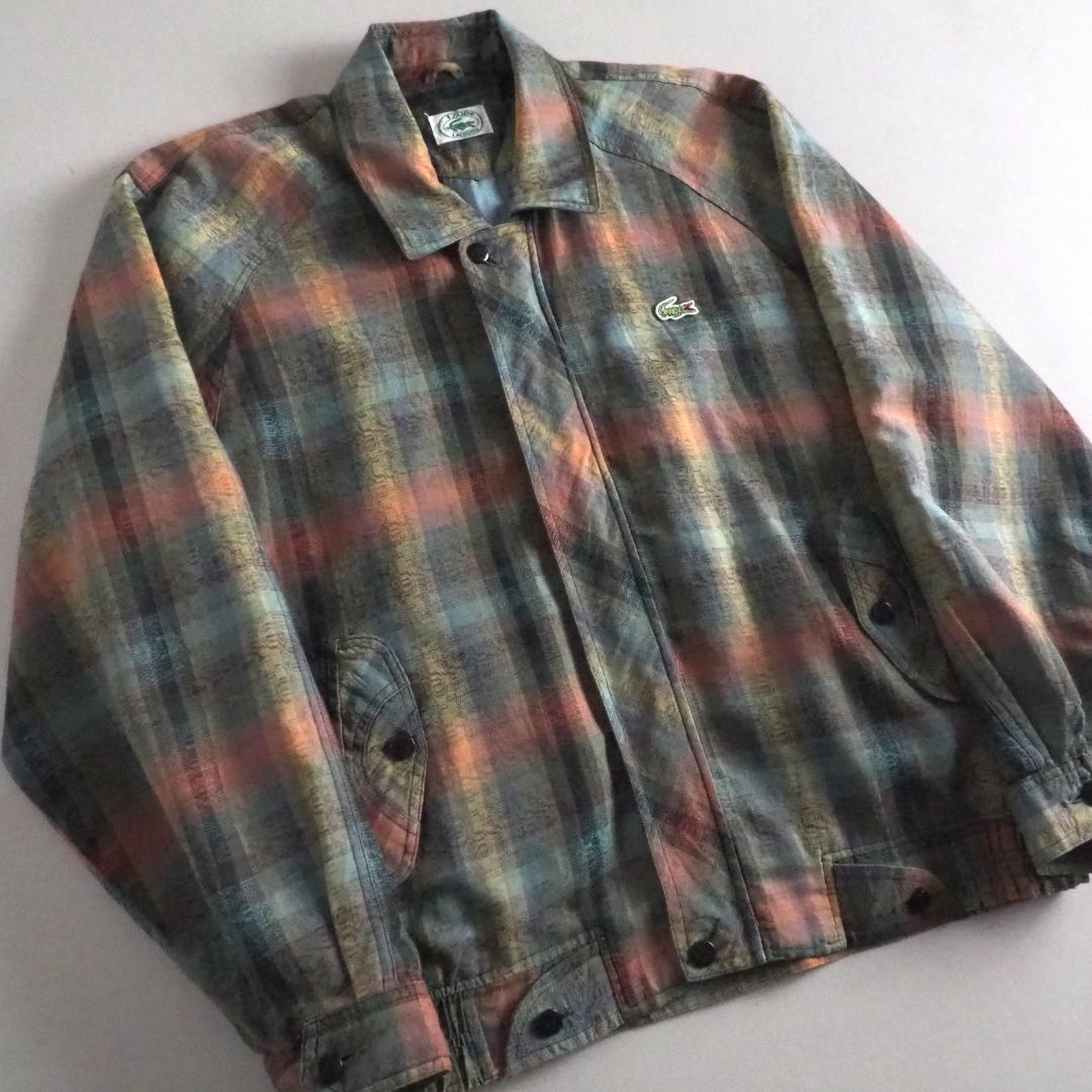 ラコステ ラコステ 希少 ブルゾン スイングトップ チェック柄 ワニ刺繡