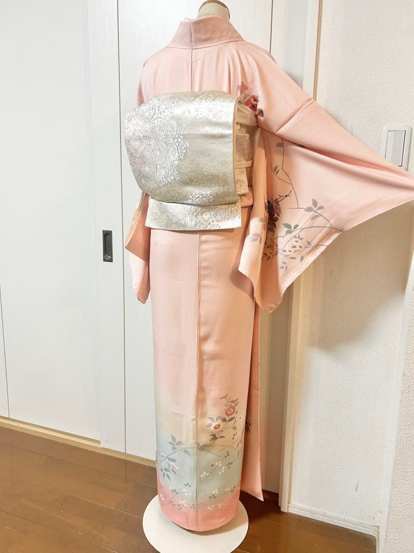 美品 未使用 しつけ糸付 トールサイズ 裄丈長め 訪問着フルセット4点