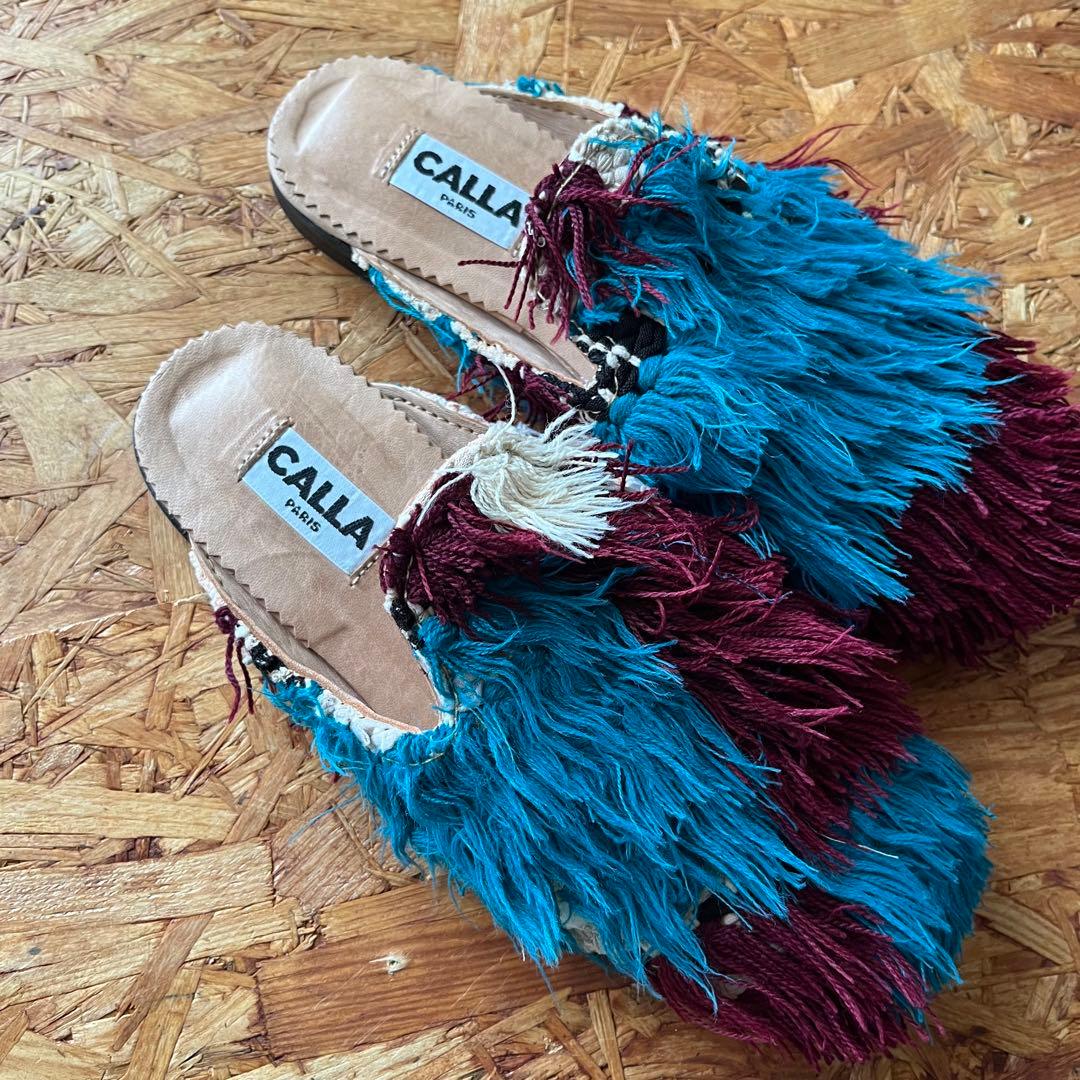 CALLA paris バブーシュモロッコラグサンダルベニワレン - メルカリ