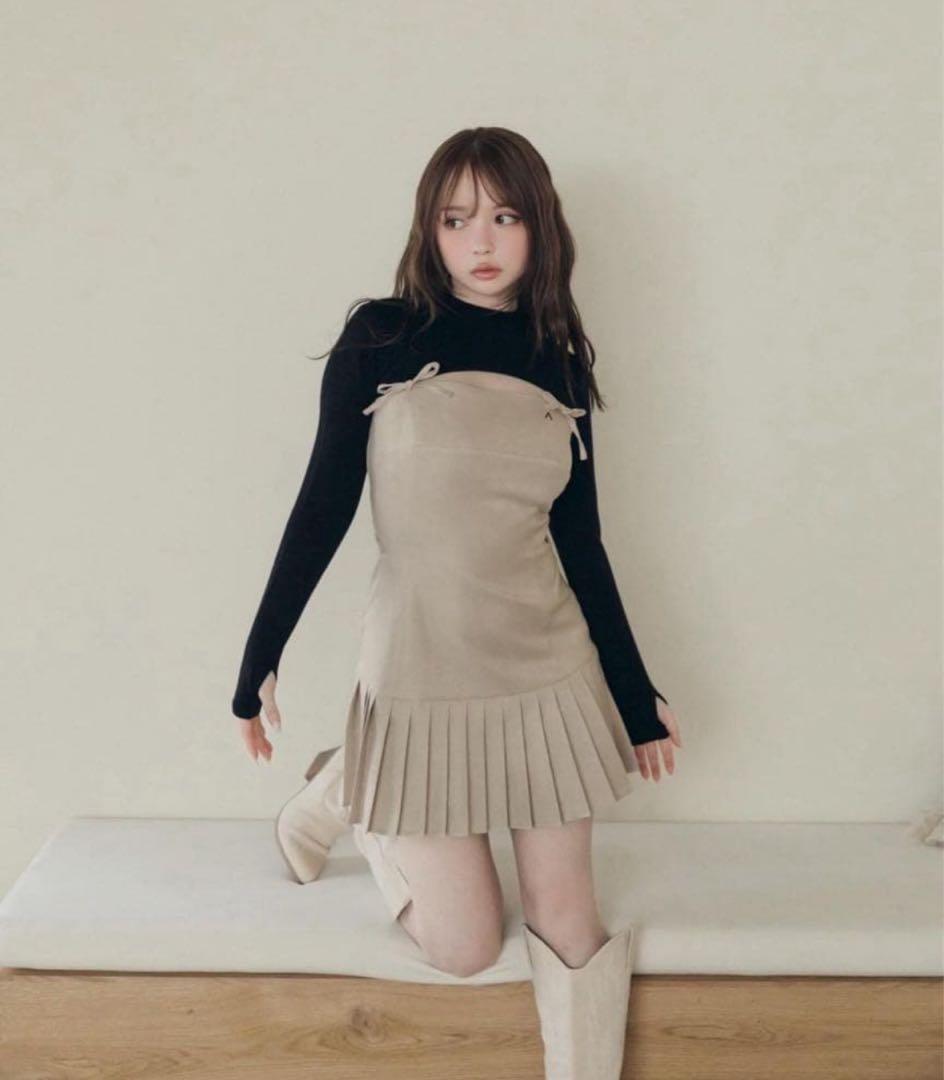 ワンピース andmary Karen knit set mini dress S 正規品andmary Karen knit set mini dress グレー - メルカリ