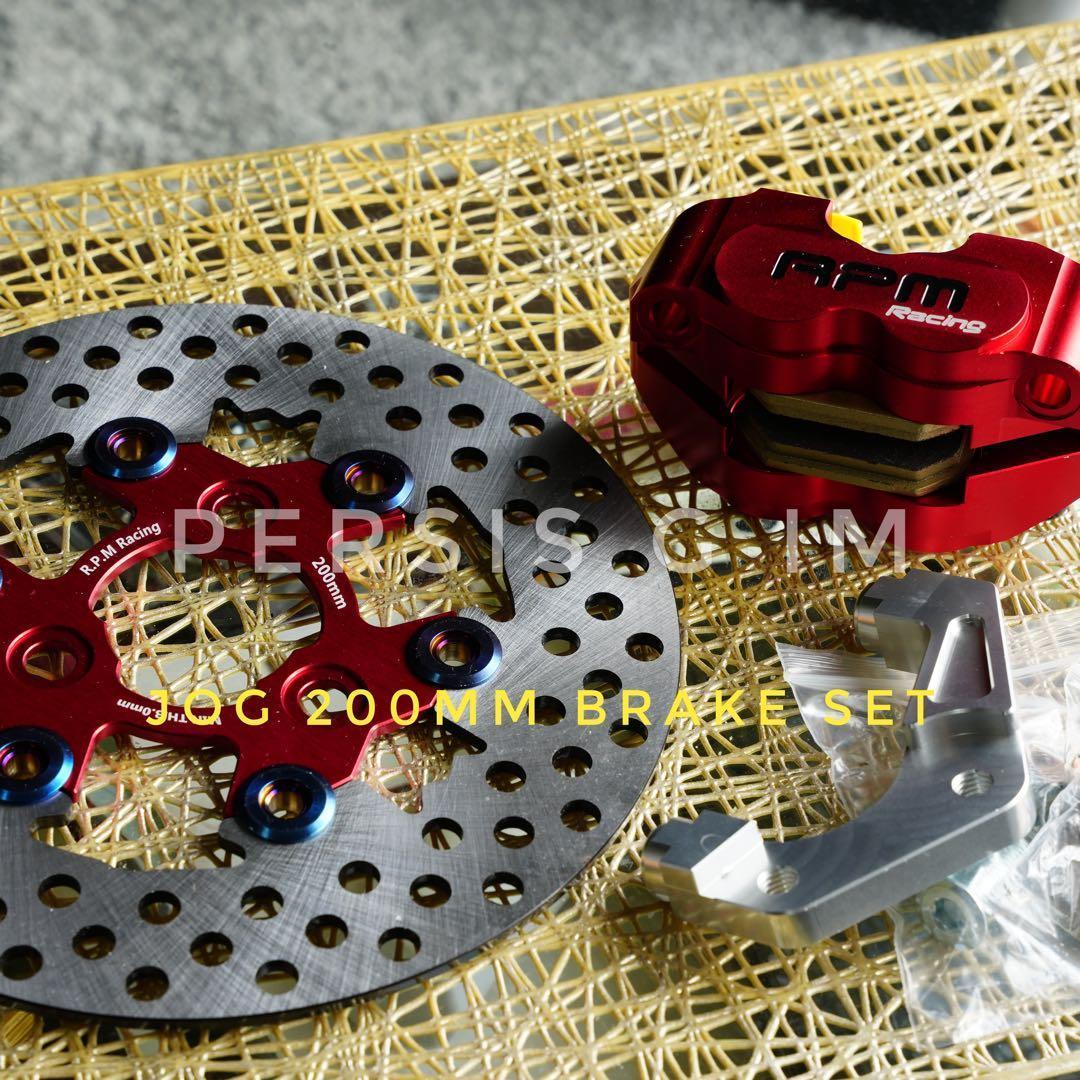 ヤマハジョグ系200mm赤 レッド ディスク ラジアルキャリパー ビッグ