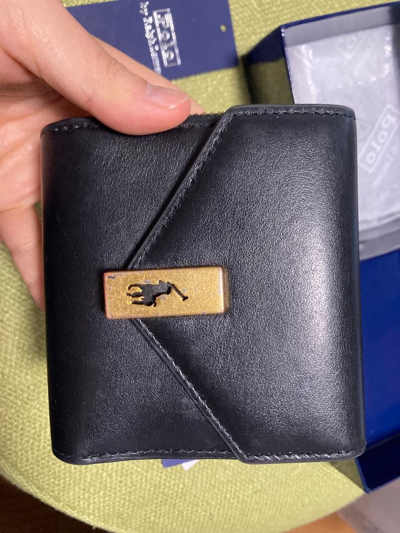 Polo ID レザー コンパクト ウォレット 001ブラック - メルカリ
