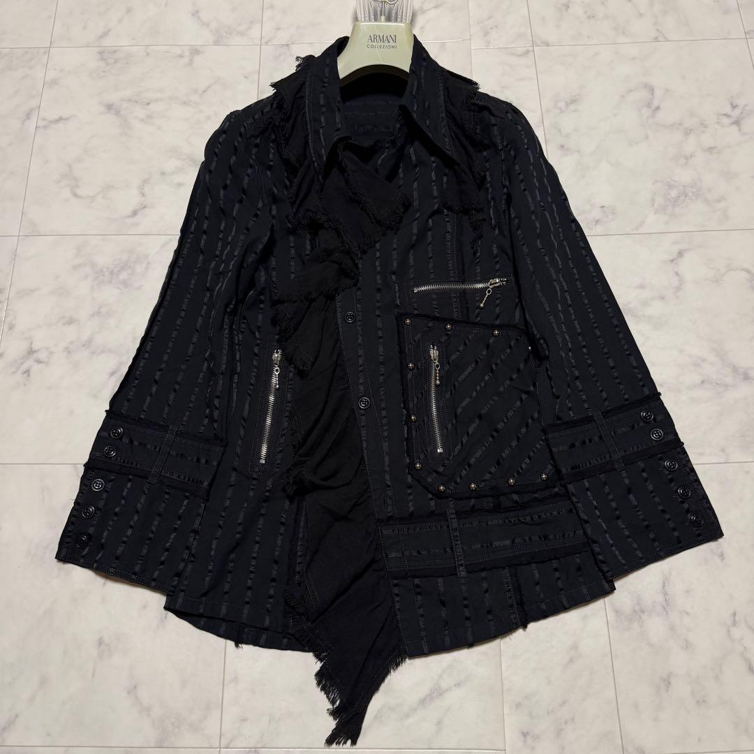 希少✨アルゴンキン 00s シャツジャケット ワンピース ゴスロリ フリンジ F 希少✨アルゴンキン 00s シャツジャケット ワンピース ゴスロリ