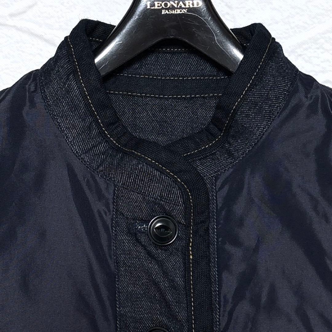 美品✨45R 45プチデニム×厚ナイロンの908キルトベスト リバーシブル