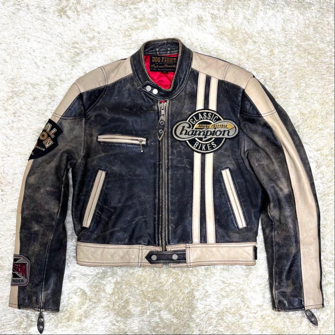 ☆DOG FIGHT ドッグファイト レザージャケット バイカー ライダース