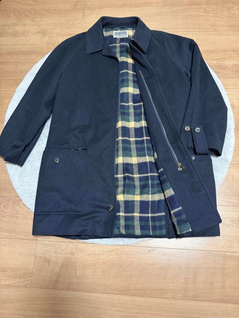 AGNONA アニオナ カシミヤ100% ロング コート 裏地チェック 時を超えて愛したい「アニオナ」の端正コート｜研ぎ澄まされた美しさと