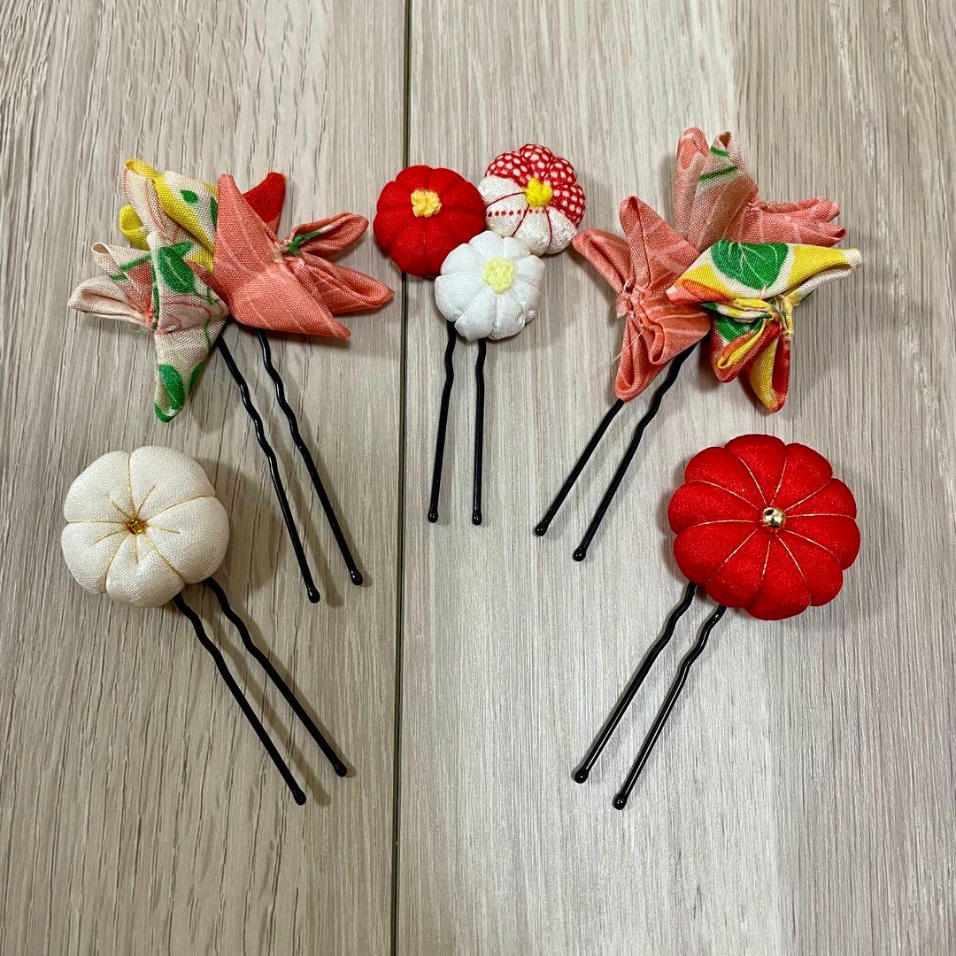 《七五三》3歳 正絹お着物セット 正絹被布 草履 バッグ 髪飾り付き