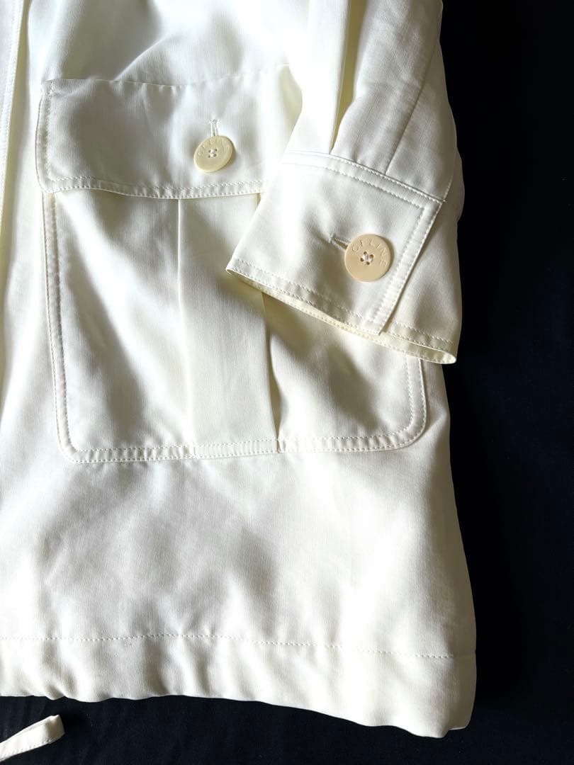 90s CELINE フーデッドコート ホワイト ヴィンテージ - メルカリ