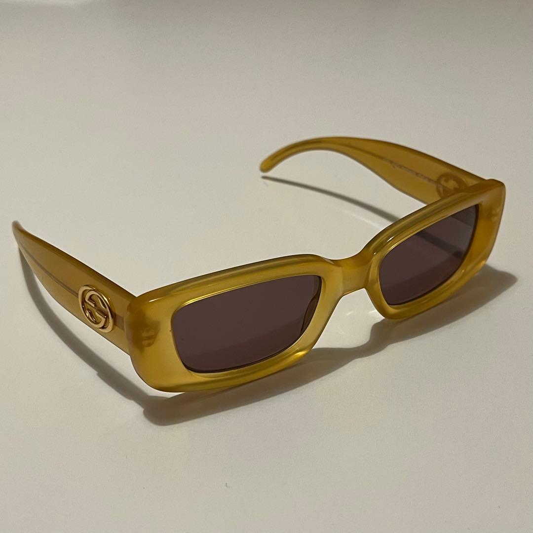小物 GUCCI Vintage Square Sunglasses TOM FORD 1990s Gucci by Tom Ford Square 'G' Green Clear Sunglasses Logo For