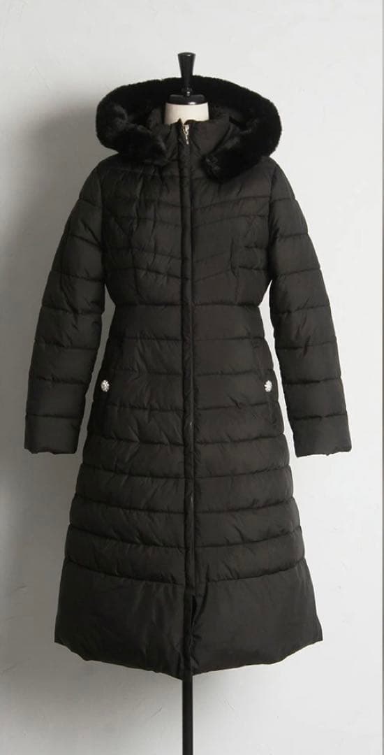 tocco closet 取り外し可能なファー付きマイクロファイバーロングコート 取り外し可能なファー付きマイクロファイバーロングコート