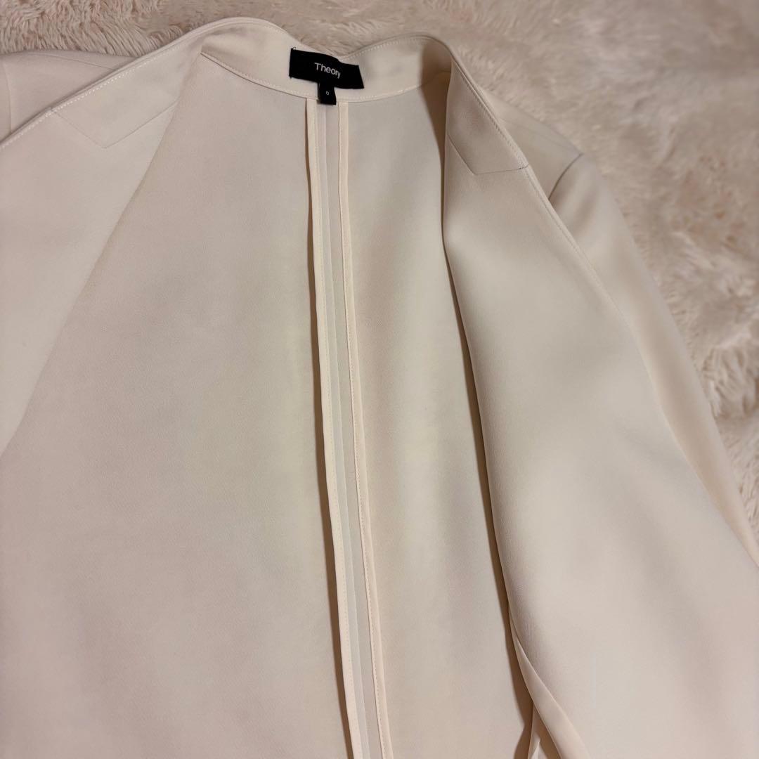 Theory セオリー 白 ロング ジャケット カーディガン 卒服 入園入学