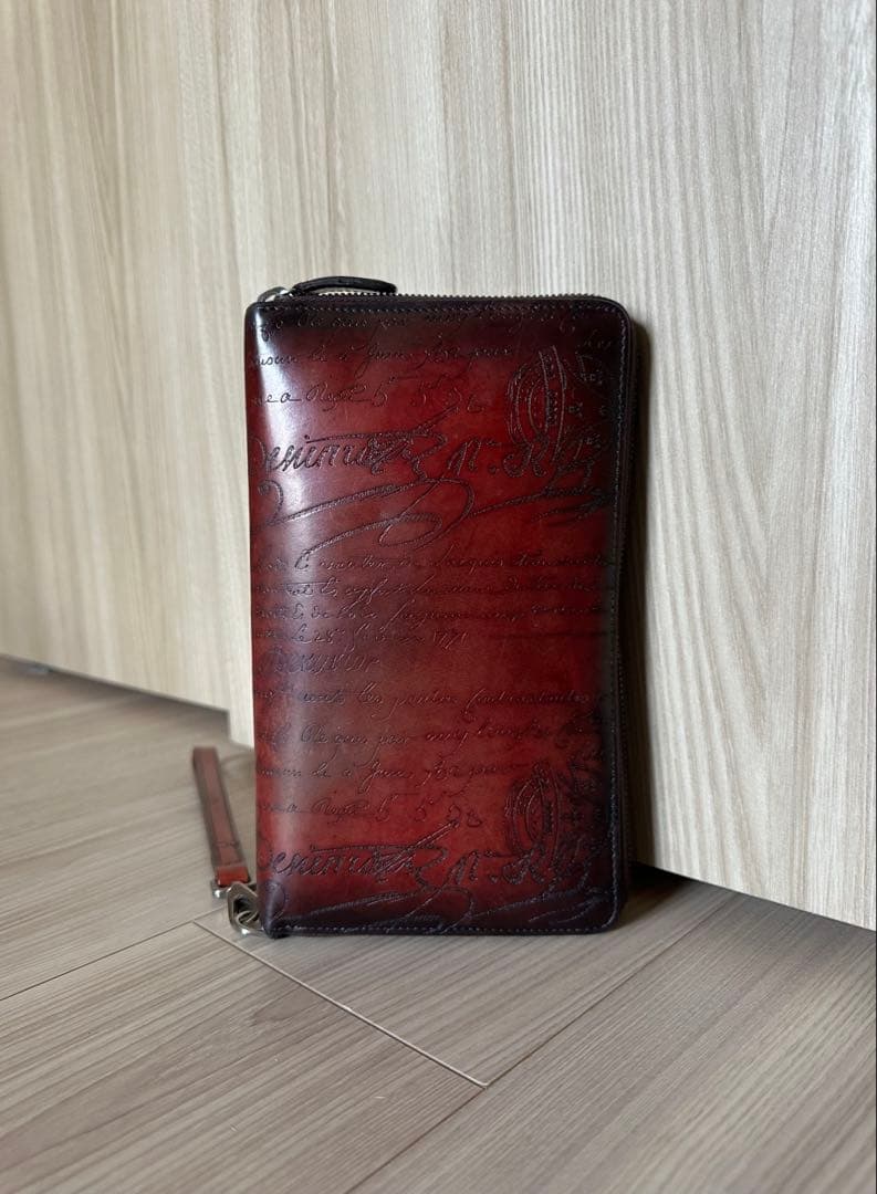 特注45万 ベルルッティ ティネオ スクリットレザー 長財布 ロッソ