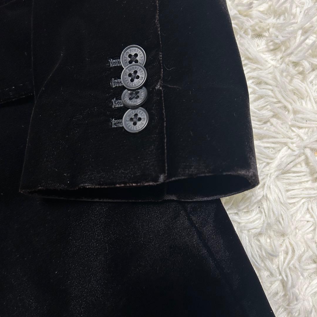 バーバリーブラックレーベル　チェスターコート ノバチェック ベロア　ブラック　L