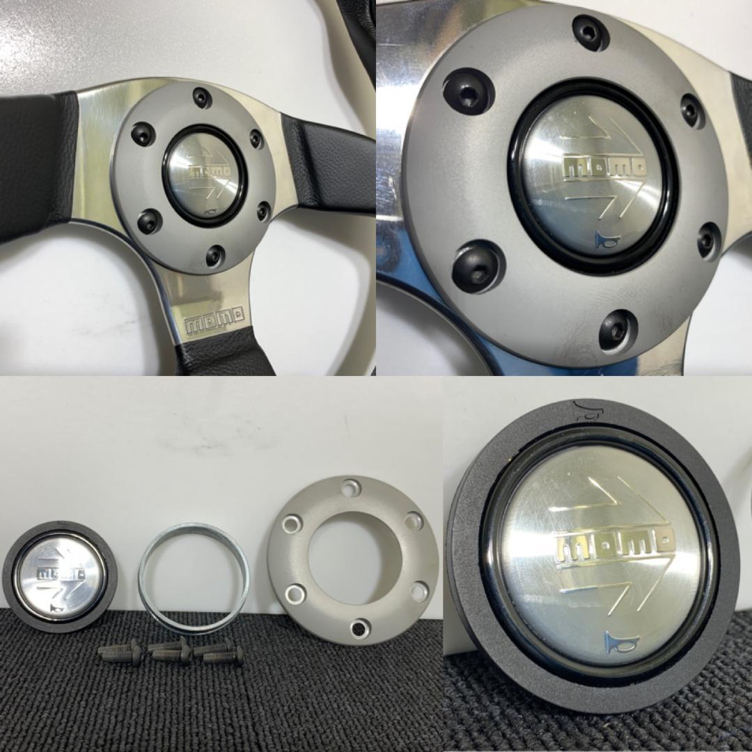モモ コマンド2R レザー ステアリング 350mm ホーンボタン付き 美品