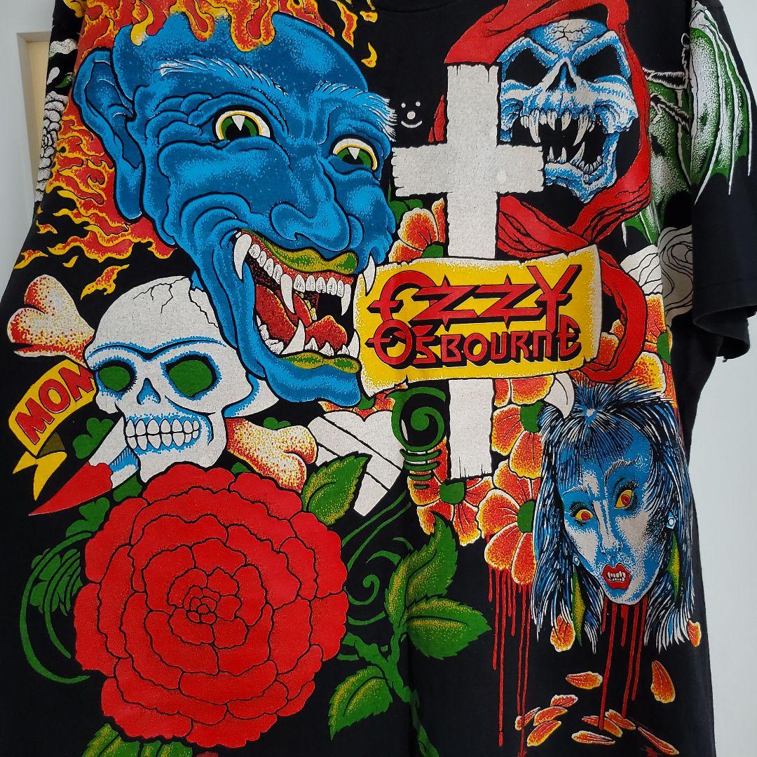 90s OZZY OSBOURNE 総柄 Tシャツ TRAVIS 深瀬 着