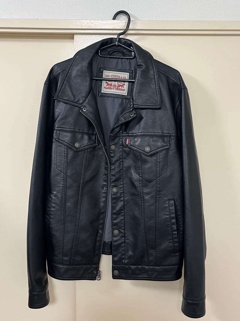 リーバイス　革ジャン Levi's（リーバイス） レザー ボンバージャケット ブラック メンズ