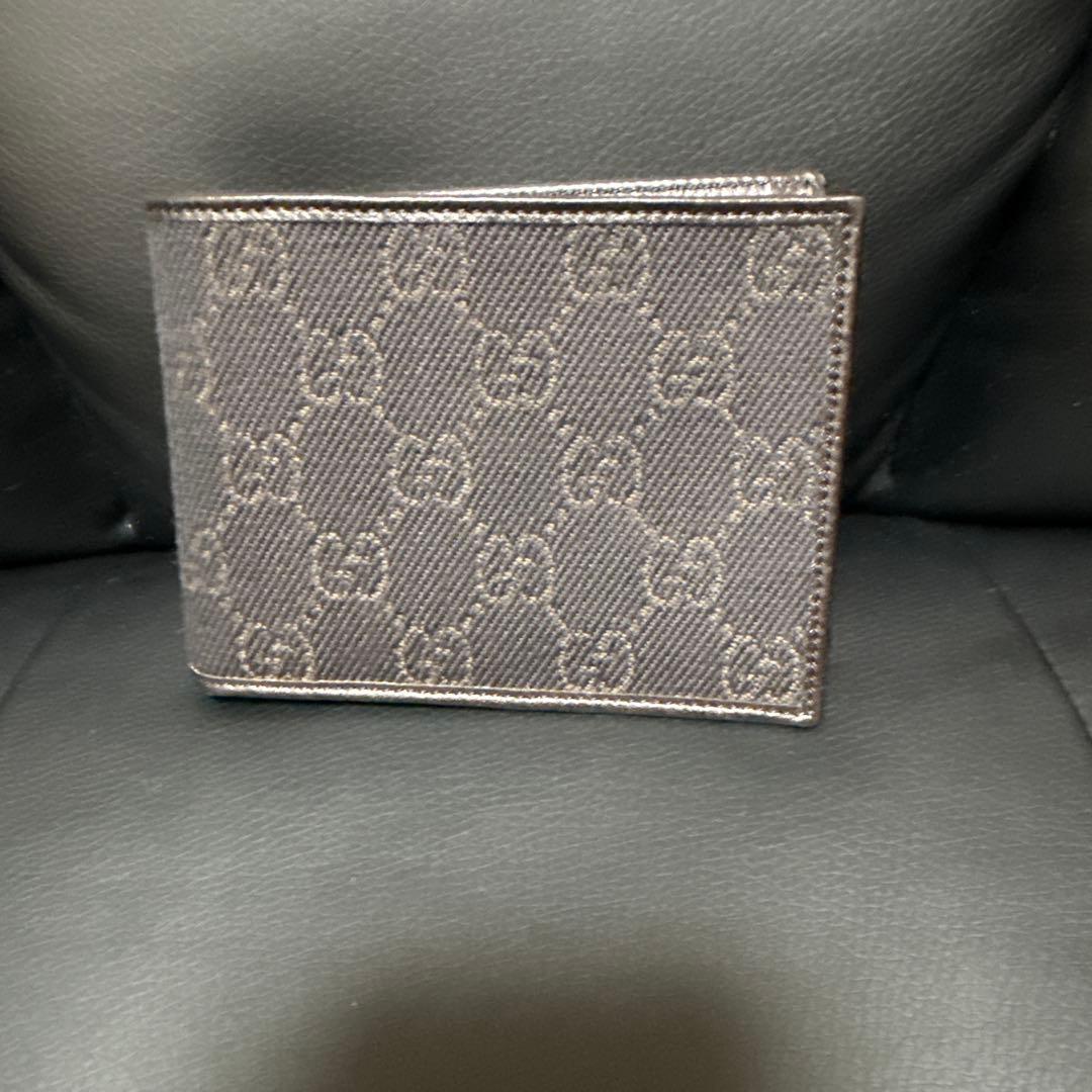 未使用 GUCCIグッチ レザー×キャンバス 二つ折り財布 GG 箱付き - メルカリ