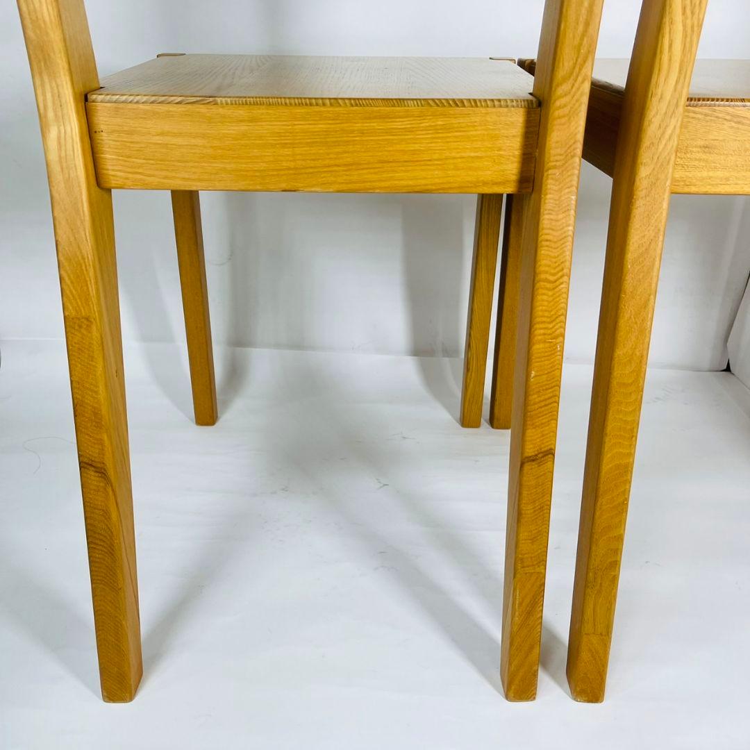 無印良品 ダイニングチェア 2脚セット 椅子 天然木 タモ材 廃番品 ①