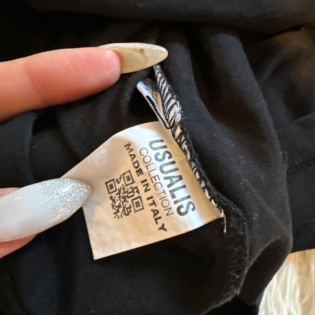 （2枚セット）USUALIS COLLECTION 7 ブラック長袖カットソー