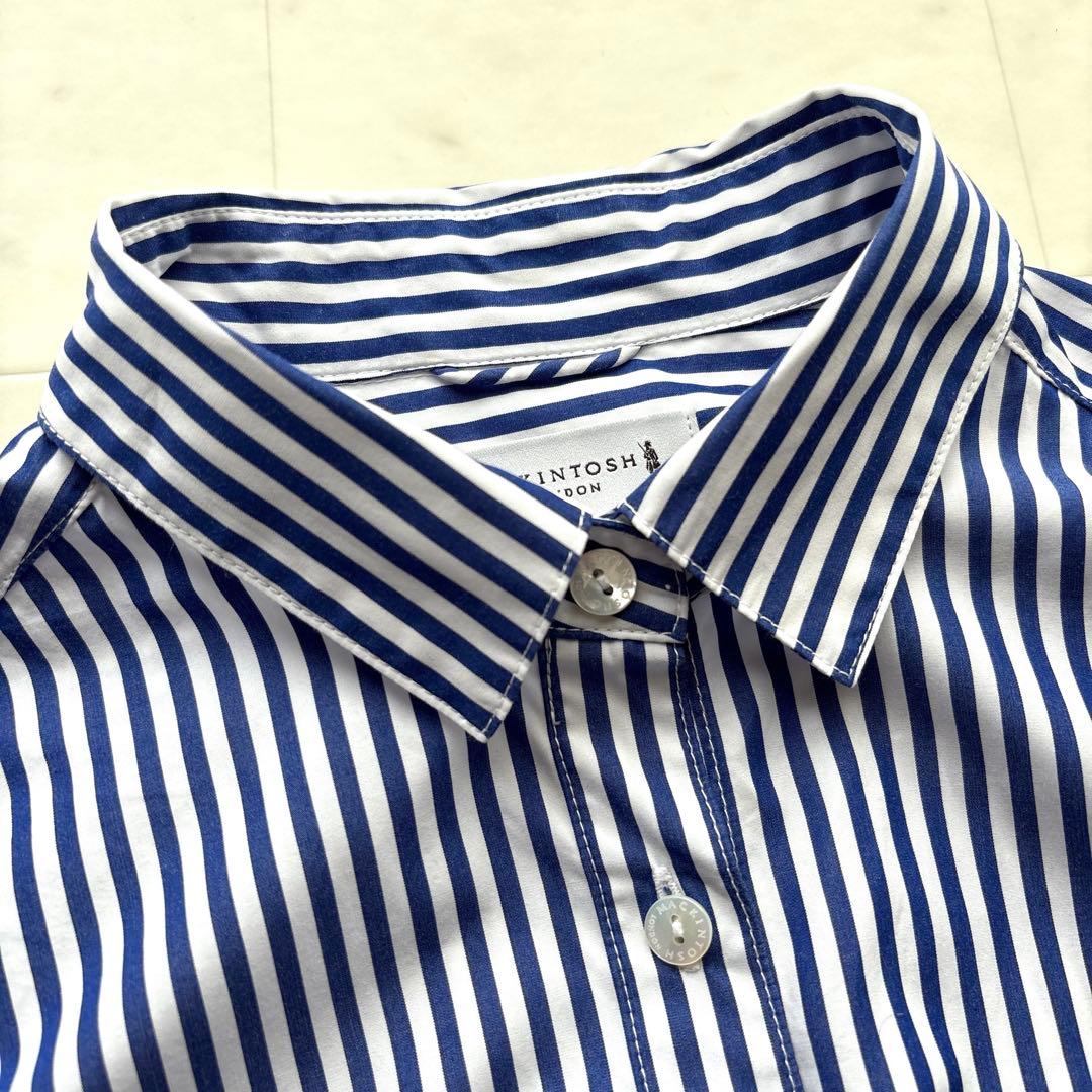 マッキントッシュロンドン 洗える コットンシャツ 青 ブルー