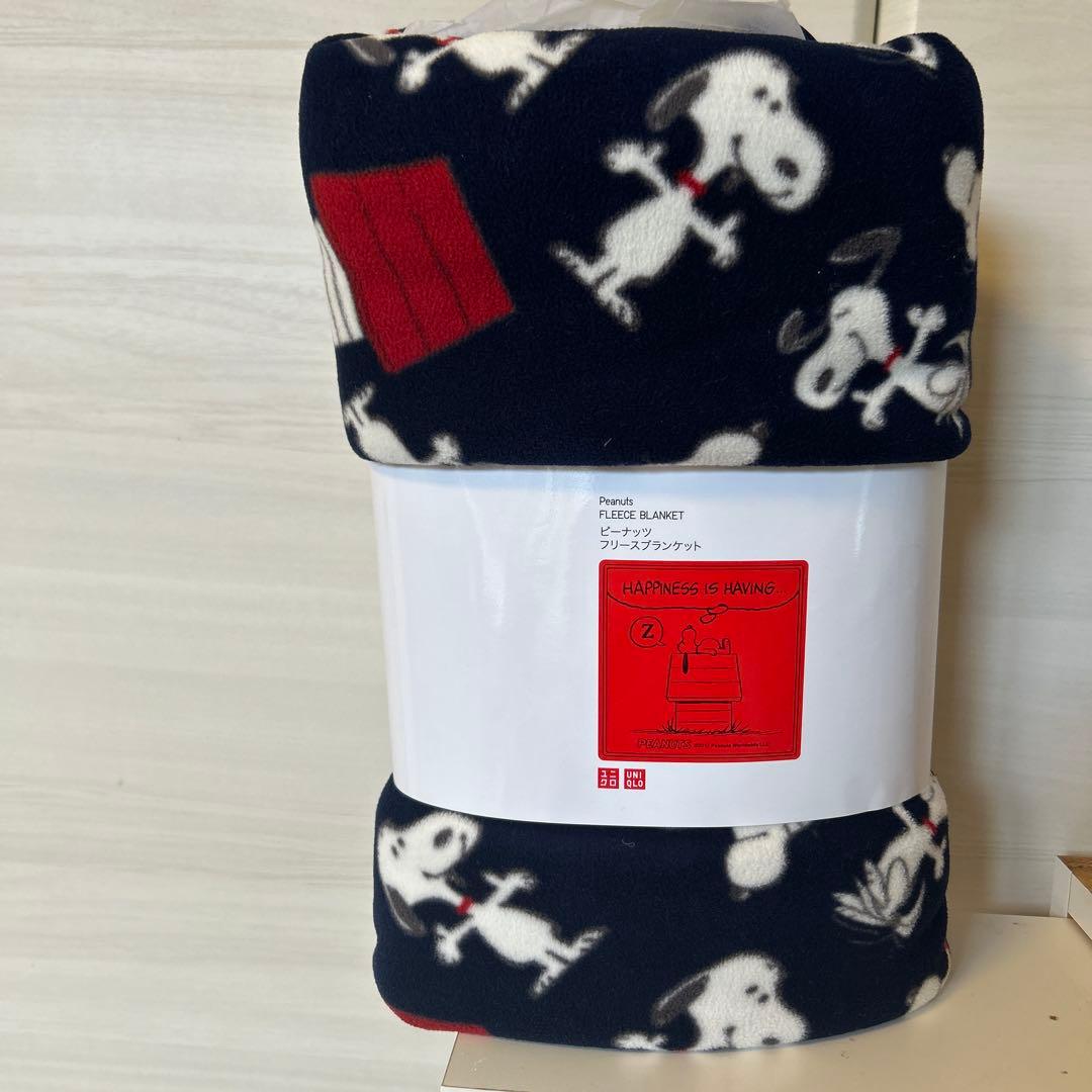 ユニクロスヌーピー フリースブランケットネイビー - メルカリ