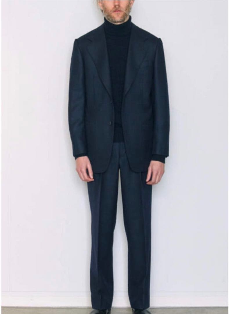 COMOLI】20AW ウールフランネル スーツ セットアップ ネイビー 1