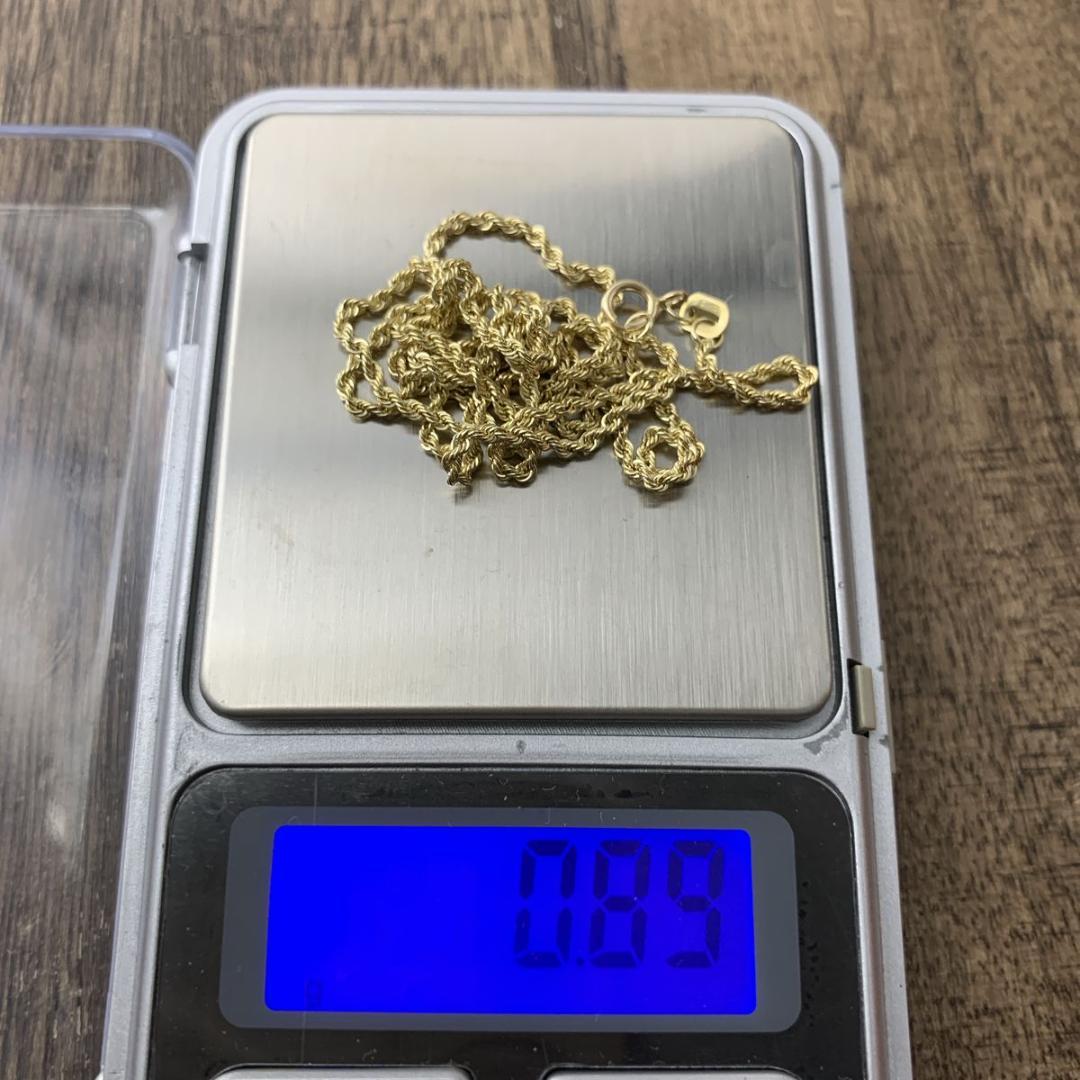 10k ロープチェーン ネックレス 50cm ゴールド 金無垢 1.5mm