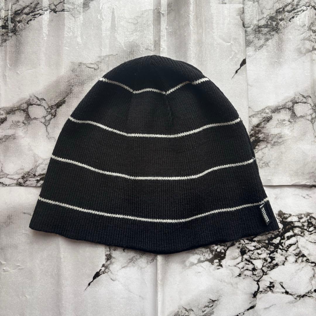 帽子 old stussy boarder beanie Slogo 80~90's Old stussy ストックロゴ刺繍 ボーダー ロングビーニー - メルカリ