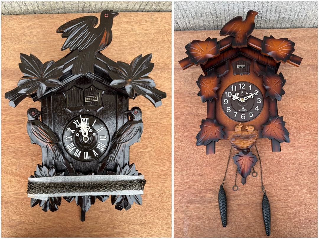 鳩*屋様 【O-1824】手塚時計 シチズン POPPO 27 QP-433 鳩 手塚時計／CITIZEN 木製鳩時計 POPPO #105 昭和40年代頃【W293】 | れ