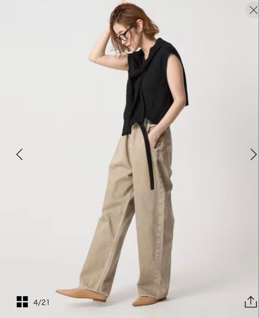 別注】＜upper hights for conte＞ベージュ デニムパンツ - メルカリ