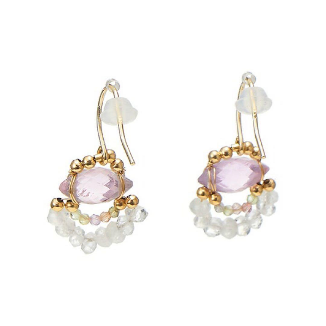 【完売品】エヴァハヌソヴァ フォー アガット 天然石 ピアス k10 agete（アガット） ピアス 「Eva Hanusova for agete（エヴァハヌソ