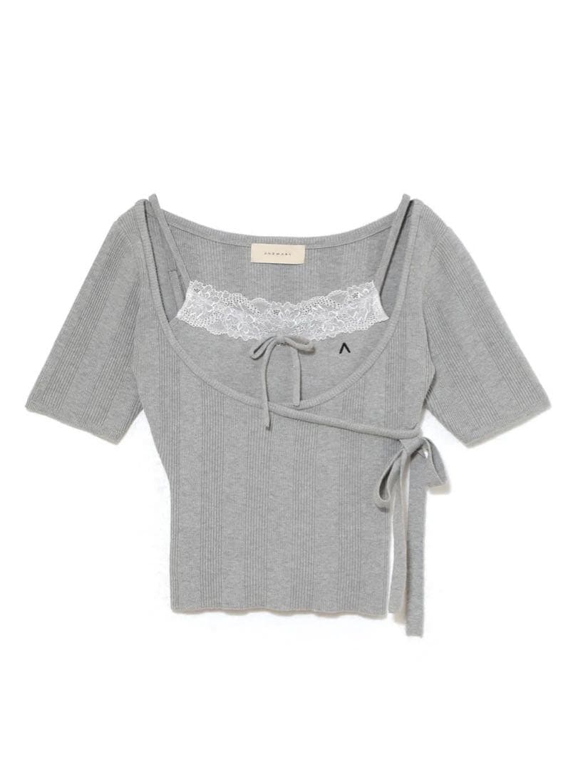 andmary Cachecoeur lace set tops gray - メルカリ
