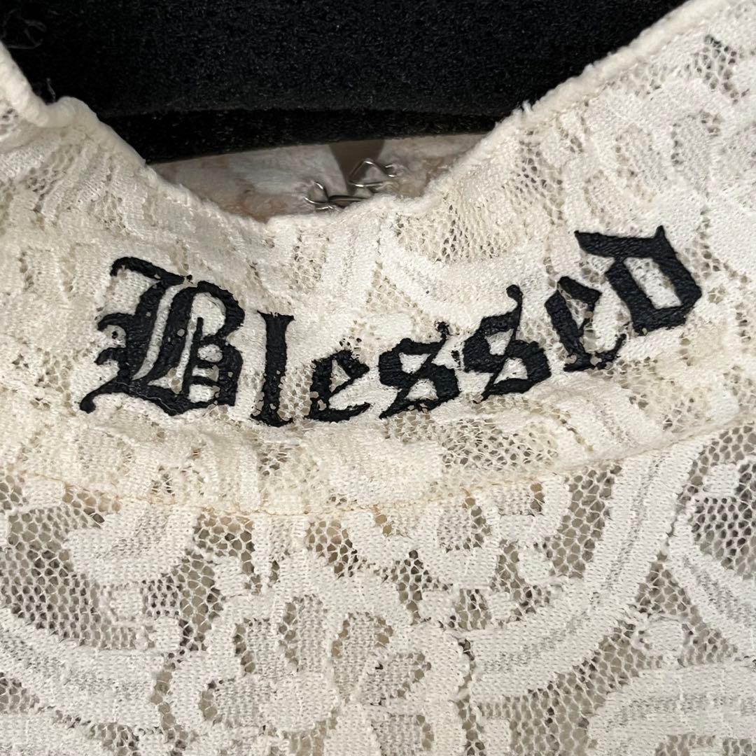 プランクプロジェクト　レースシアープリントカットソー　ホワイト　長袖　シースルー