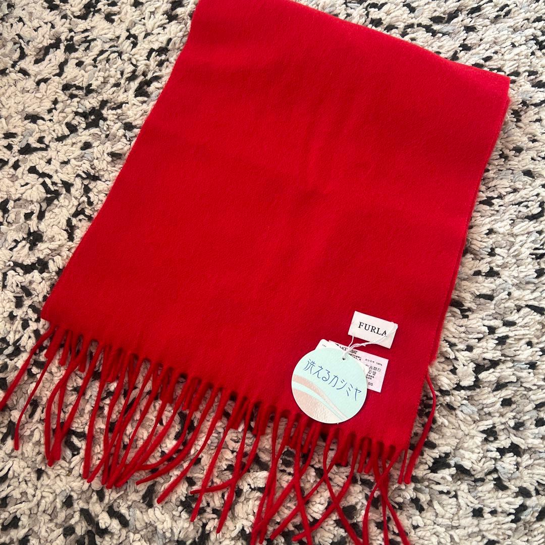 フルラ カシミヤ マフラー レッド 洗えるカシミヤ 幅30cm - メルカリ