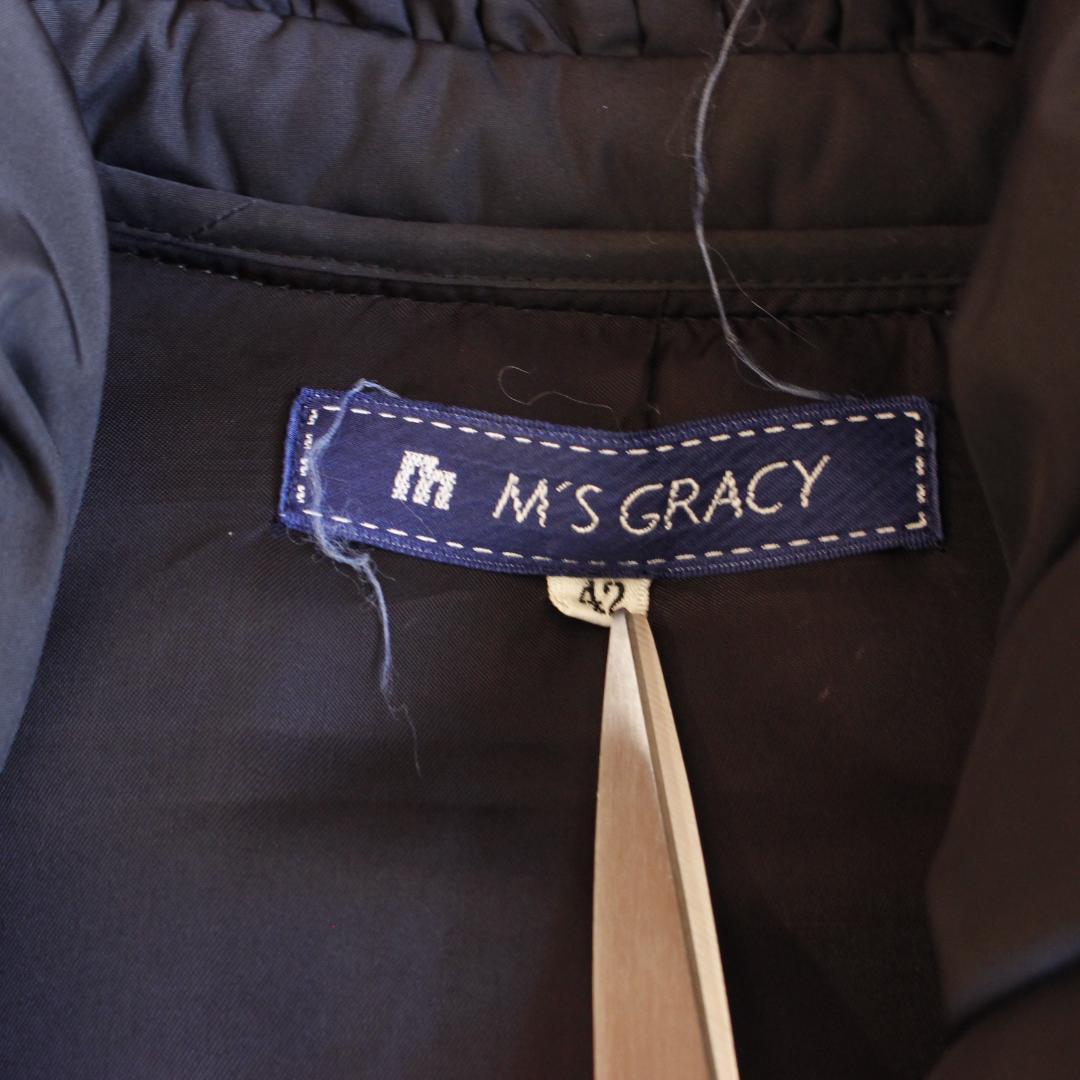 M'S GRACY フリルカラー ダウンコート LLサイズ ブラック ベルト