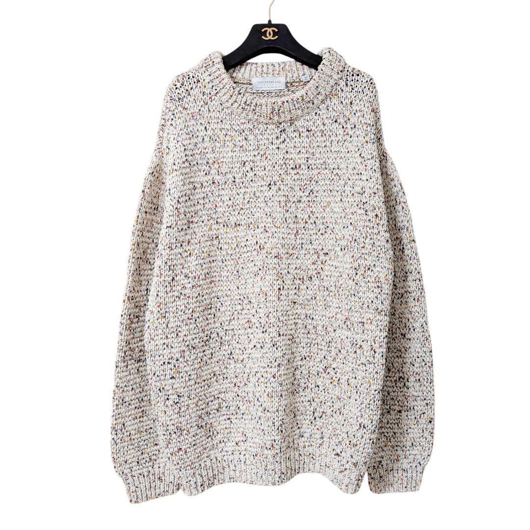 美品トゥモローランド ポルカドットクルーネックニット コットン L TOMORROWLAND tricot コットンポリエステル クルーネックプルオーバー