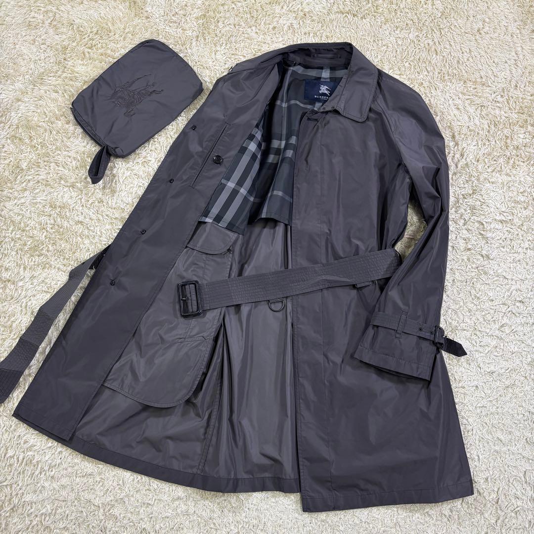 バーバリーロンドン　チェック柄　持ち運び　ポーチ付き　ベルト　トレンチコート　L BURBERRY バーバリーロンドン チェック柄 持ち運び ポーチ付き ベルト