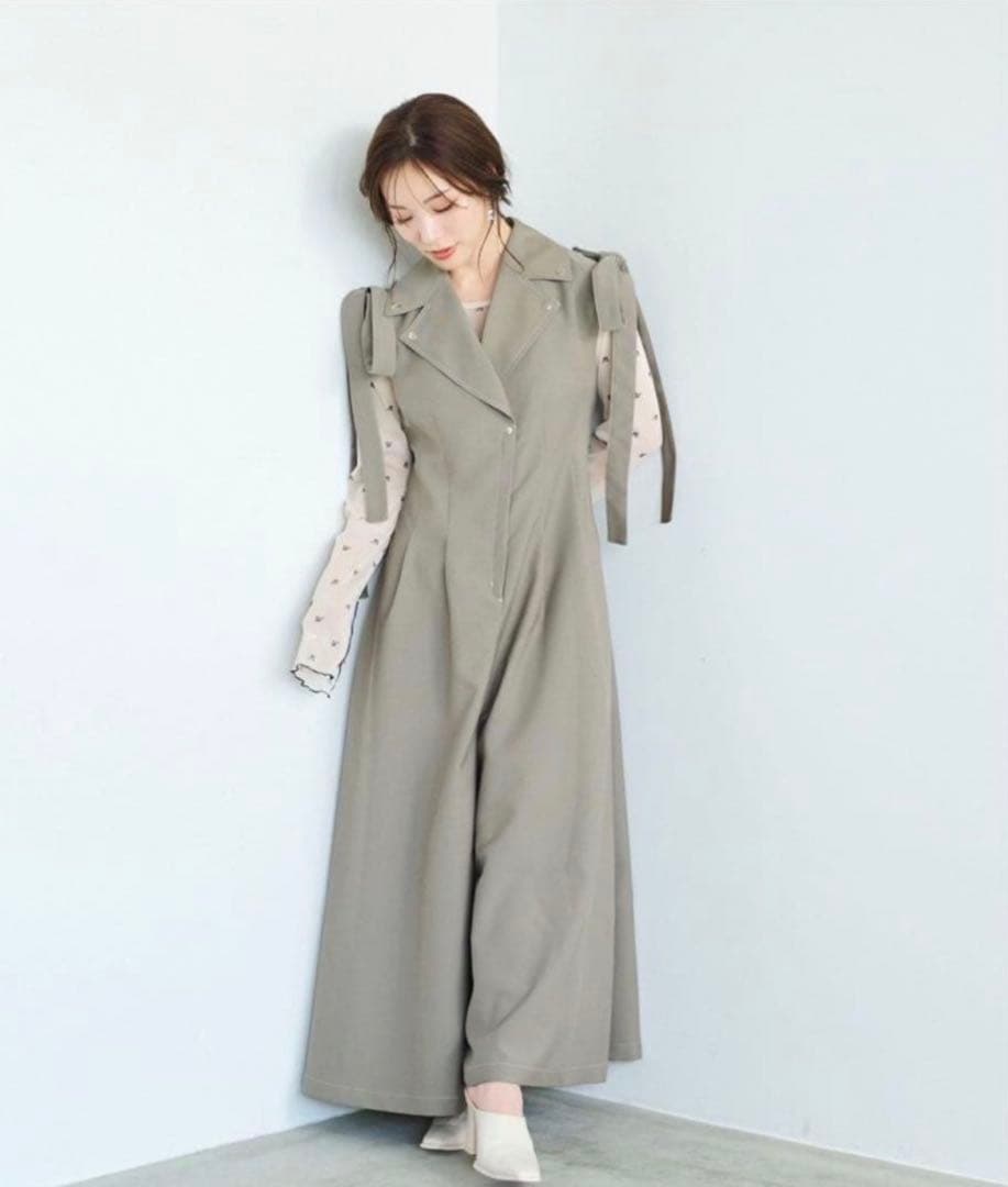 美品】aimeine 肩リボン付きオールインワン S - メルカリ