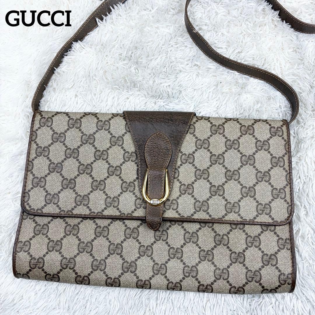 美品】オールドグッチ GGスプリーム ロゴ金具 ショルダーバッグ 2way