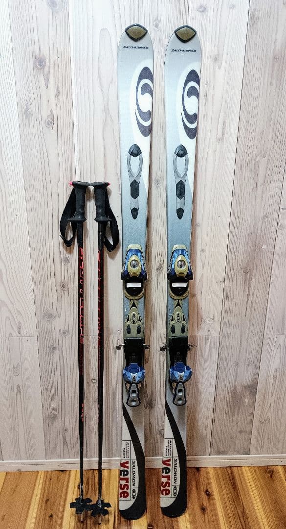 SALOMON VERSE E7W スキー板とポールセット160cm - メルカリ