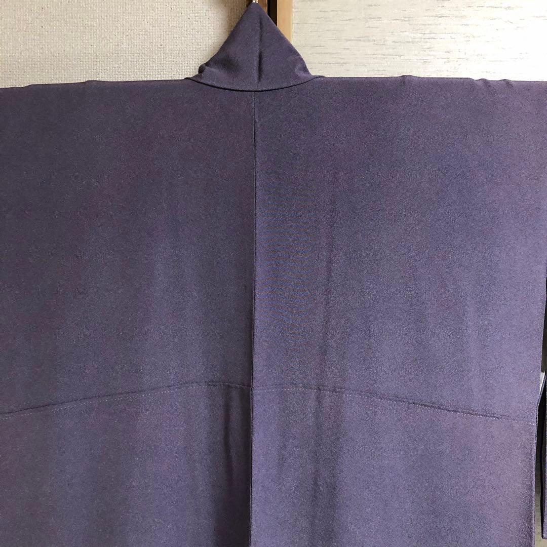 未使用 お値打トールサイズ】江戸小紋 極鮫 紫 正絹 袷 裄丈72 身丈176