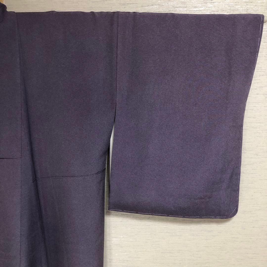 未使用 お値打トールサイズ】江戸小紋 極鮫 紫 正絹 袷 裄丈72 身丈176