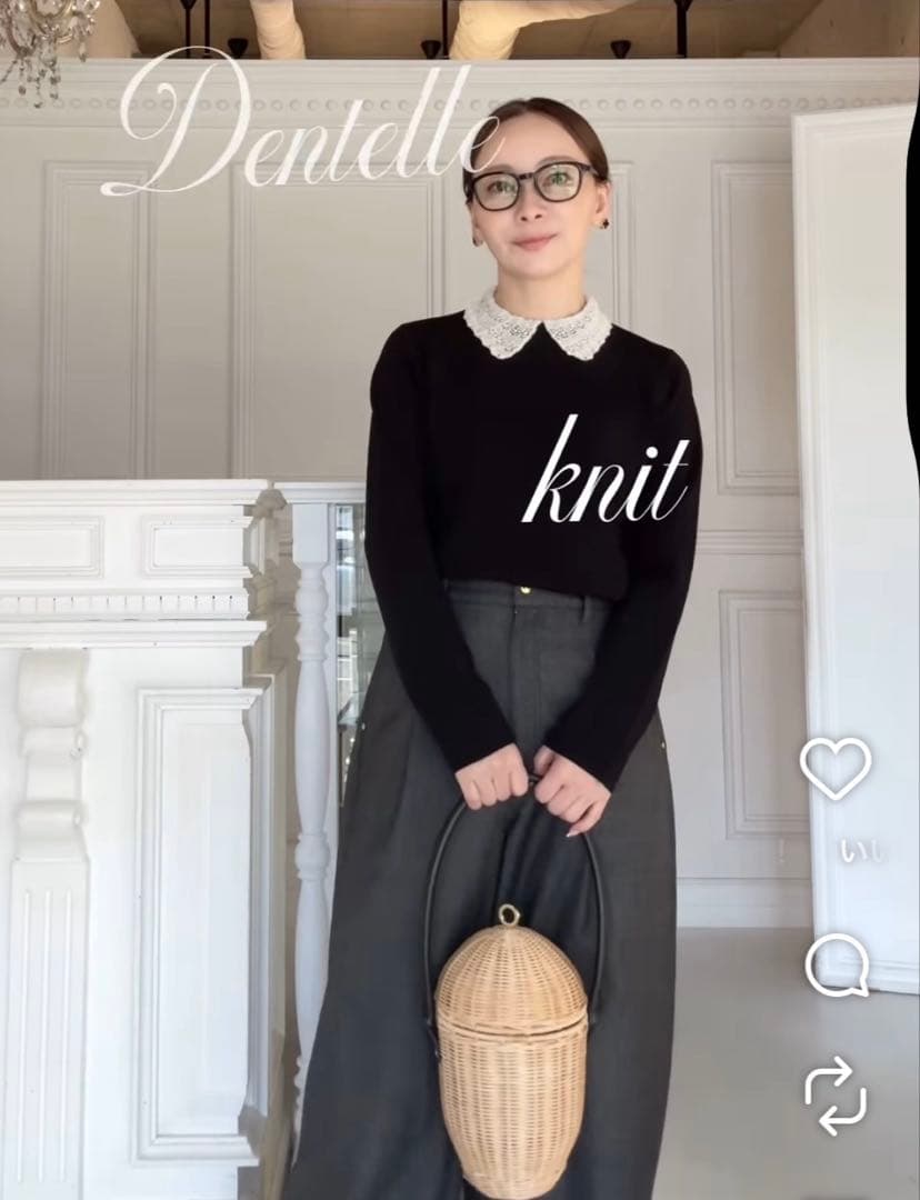 GIRLISH St.cecilia ダンテルニット ブラック - メルカリ