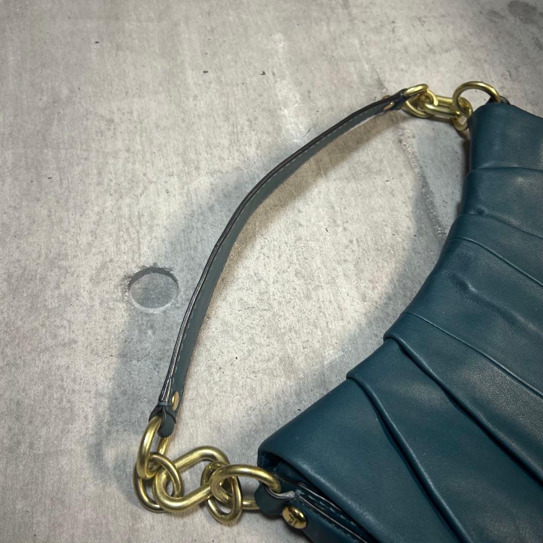00s archive old Coach Leather Chain Bag - メルカリ