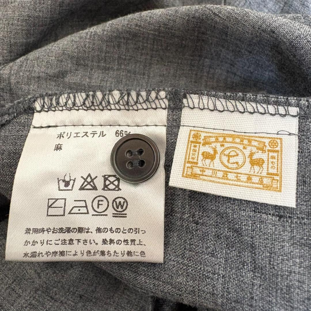 中川政七商店 バックボタン ブラウス リネン混 グレー - メルカリ