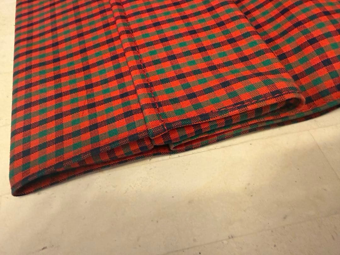 familiar 赤チェック トートバッグ 大