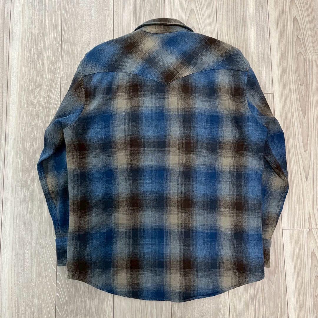 極上配色】90's PENDLETON オンブレチェック ウエスタンシャツ M